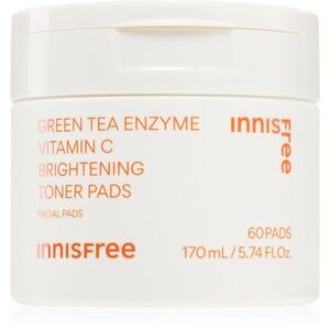 innisfree Green Tea Vitamin C Brightening Toner Pads tonizáló párnák élénk és hidratált bőr 60 db kép