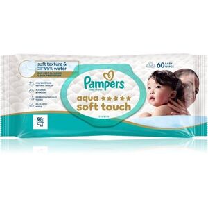 Pampers Aqua Soft Touch nedves tisztító törlőkendők gyermekeknek 60 db kép
