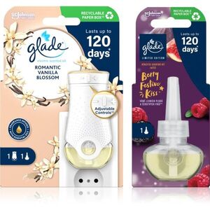 GLADE Electric scented oil Romantic Vanilla Blossom + Berry Festive Kiss takarékos kiszerelés 3 db kép