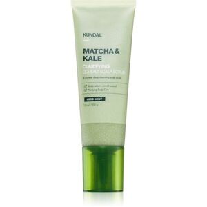 KUNDAL Matcha & Kale Herb Mint tisztító peeling a hajra és a fejbőrre 200 g kép