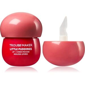 Trouble Maker Little Pudding Lip + Cheek Mousse multifunkcionális smink ajkakra és arcra árnyalat Coral Pink 5 g kép