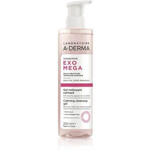 A-Derma Exomega Calming Cleansing Gel arctisztító és szemfestéklemosó gél nyugtató hatással 200 ml kép