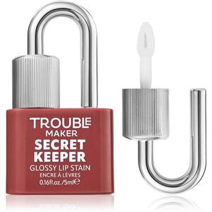 Trouble Maker Secret Keeper Lip Gloss Stain ajakszínező a hosszan tartó hatásért árnyalat Trickish Caramel Nude 5 ml kép