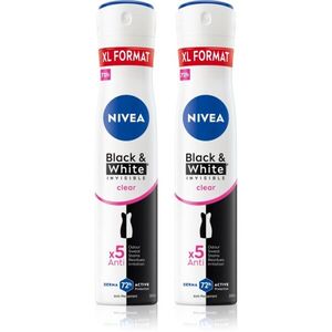 NIVEA Black & White Invisible Clear izzadásgátló spray takarékos kiszerelés kép