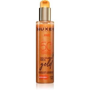 Nuxe Sun Sun Oil Gold SPF 50 napolaj arcra és testre élénkítő hatással 150 ml kép