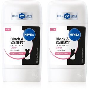 NIVEA Black & White Invisible Clear izzadásgátló stift takarékos kiszerelés kép