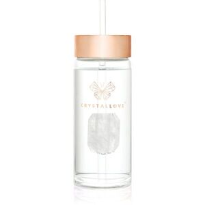 Crystallove Amethyst Straw Water Bottle Kulacs szívószállal Clear 1 db kép