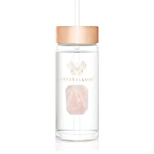 Crystallove Amethyst Straw Water Bottle Kulacs szívószállal Rose 1 db kép