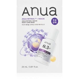 Anua Retinol + Niacin Night Care Mask szövet arcmaszk a ráncok ellen egységesíti a bőrszín tónusait 24 ml kép