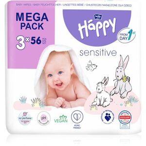 BELLA Baby Happy Sensitive nedves törlőkendők 3x56 db kép