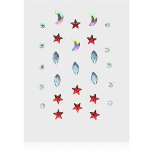 Diva & Nice Cosmetics Face Stones matricák az arcra Red Stars 35 db kép