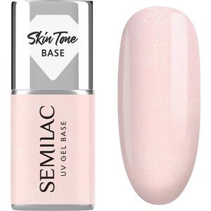 Semilac UV Gel Base Skin Tone Base bázis lakk zselés műkörömhöz árnyalat Glitter Rose 7 ml kép