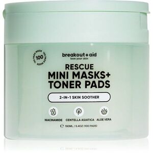 breakout + aid Mini Masks+Toner Pads Rescue tonizáló párnák az arcbőr megnyugtatására 100 db kép