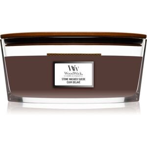 Woodwick Stone Washed Suede illatgyertya fa kanóccal (hearthwick) 453 g kép