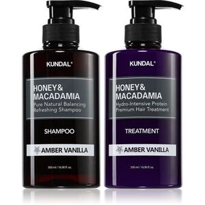 KUNDAL Honey & Macadamia Amber Vanilla szett száraz és sérült hajra kép