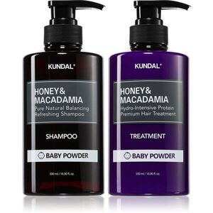 KUNDAL Honey & Macadamia Baby Powder szett száraz és sérült hajra kép