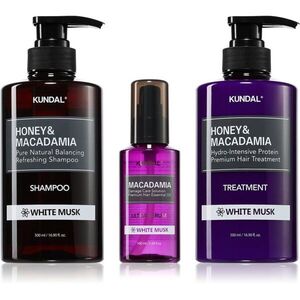 KUNDAL Honey & Macadamia White Musk szett száraz és sérült hajra kép