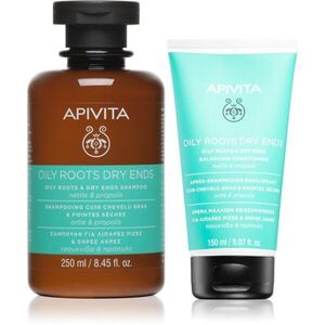 Apivita Oily Roots & Dry Ends szett zsíros fejbőrre és száraz hajvégekre kép