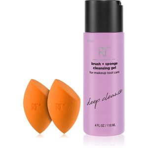 Real Techniques Brush Sponge + Cleasing Gel szett az arcra kép