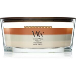 Woodwick Trilogy Vanilla Embers illatgyertya fa kanóccal 453.6 g kép
