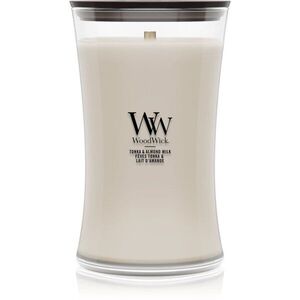 Woodwick Tonka & Almond Milk illatgyertya fa kanóccal 610 g kép