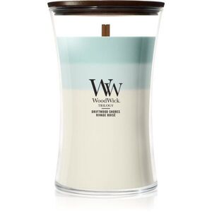 Woodwick Trilogy Driftwood Shores illatgyertya fa kanóccal 610 g kép