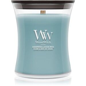 Woodwick Cedarwood & Ocean Moss illatgyertya fa kanóccal 275 g kép