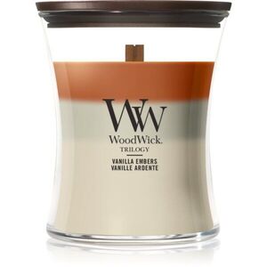 Woodwick Trilogy Vanilla Embers illatgyertya fa kanóccal 275 g kép