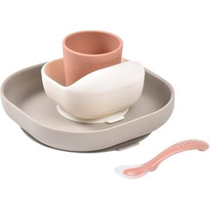 Beaba 4-Piece Silicone Dinner Set etetőszett Terracotta / Gazelle 4m+ 4 db kép