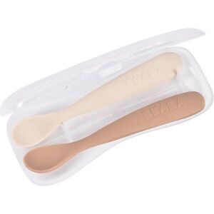 Beaba Set of 2 Ergonomic Spoons kiskanál tokkal Clay Praline 4m+ 2 db kép