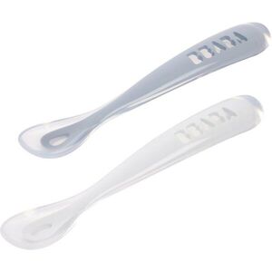 Beaba Silicone Spoon Set kiskanál tokkal Pebble / Cloud Blue 2 db kép