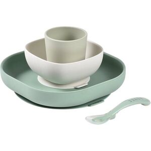 Beaba 4-Piece Silicone Dinner Set etetőszett Sage Green / Misty Green 4 db kép