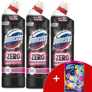 Domestos Zéró Pink WC Vízkőoldó 3x750ml + Ajándék Domestos Power5... kép