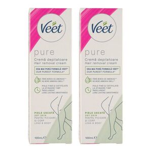 Veet Silk&Fresh liliom illatú Szőrtelenítő krém száraz bőrre 2x100ml kép