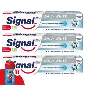 Signal Fogkrém Family Daily White 3x75ml + Ajándék Kulacs kép