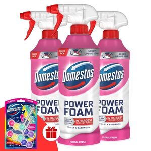 Domestos Power Foam Floral Fresh 3x650ml + Ajándék Domestos Power... kép