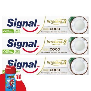 Signal Fogkrém Nature Elements Kókusz 3x75ml + Ajándék Kulacs kép