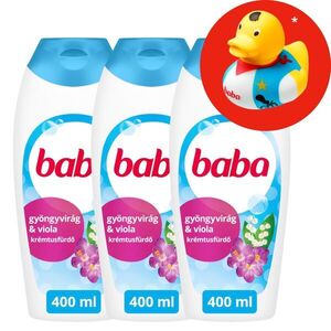 Baba Tusfürdő Gyöngyvirág&Viola 3x400ml + Ajándék Gumikacsa kép