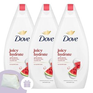 Dove Juicy Hydrate Krémtusfürdő 3x450ml + Ajándék Dove Neszesszer kép