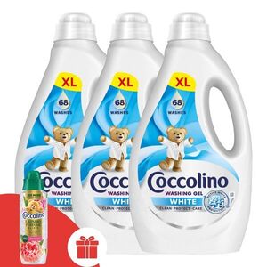 Coccolino White folyékony Mosógél 3x2, 72L - 204 mosás + Ajándék C... kép