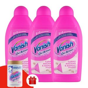 Vanish gépi Szőnyeg- és kárpittisztító sampon 3x500ml + Ajándék V... kép