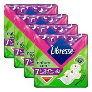 Libresse Natural Care Night+ szárnyas éjszakai egészségügyi Betét 4x7db kép