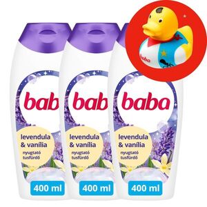 Baba Tusfürdő Levendula és Vanília 3x400ml + Ajándék Gumikacsa kép