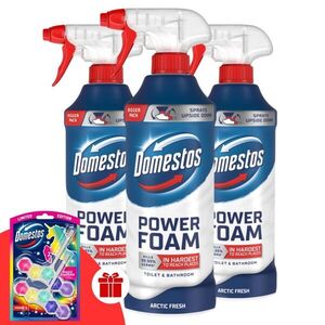Domestos Power Foam Arctic Fresh 3x650ml + Ajándék Domestos Power... kép