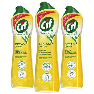 Cif Cleanboost súrolókrém makacs szennyeződésekre Lemon, 3x500 ml kép