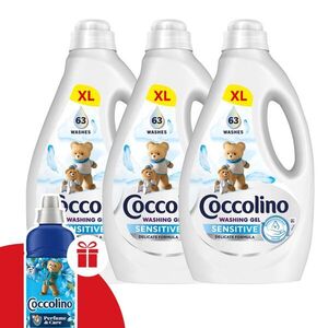 Coccolino Sensitive folyékony Mosógél 3x2, 52L - 189 mosás + Ajánd... kép