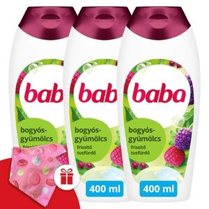 Baba Tusfürdő Gyümölcsöskert 3x400ml + Ajándék Baba Hajturbán kép