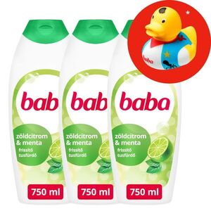 Baba Tusfürdő Zöldcitrom 3x750ml + Ajándék Gumikacsa kép