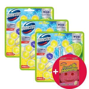 Domestos Power5 Lime illatú WC illatosító blokk, 9x50g + Ajándék... kép