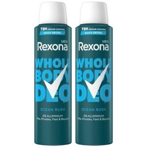 Rexona Men Ocean Rush teljes test dezodor, 2x150 ml kép